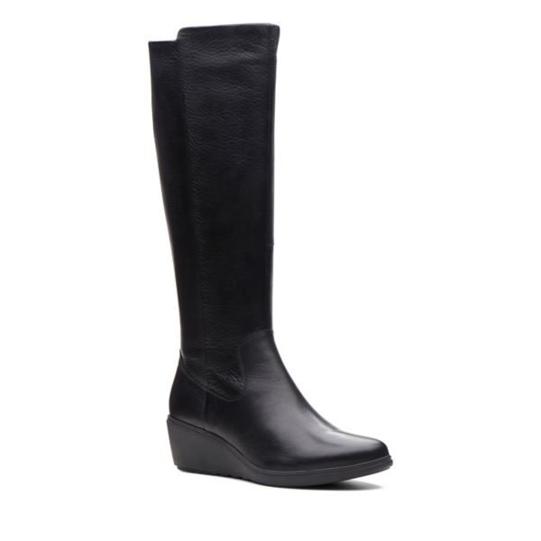 Clarks Womens Un Tallara Esa Knee High Boots Black | UK-6572319